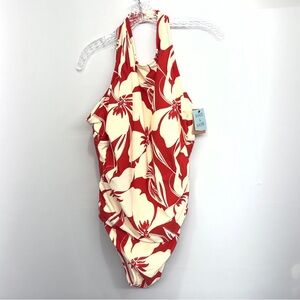 Shade & Shore floral print one-piece swimsuit Womens Size 17